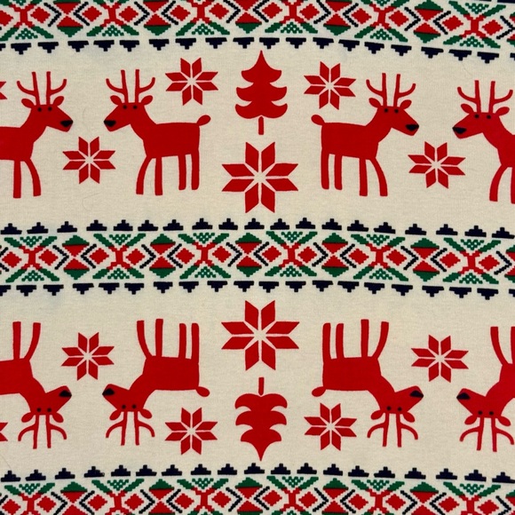 Hanna Andersson Long Johns Pajama Top Mens Large Womens Dear Deer Christmas - Picture 2 of 4